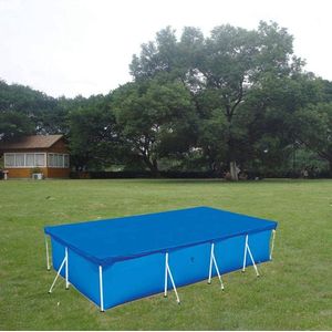Afdekzeil voor zwembad, rechthoekig, 400 x 211 x 81 cm, met koord, afdekzeil, winddicht, regenbestendig, stofdicht, voor snelle set, rechthoekig frame, zwembad