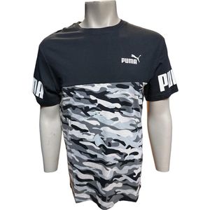Puma - Power cammo Tee - Shirt - Mannen - Zwart/Wit - Maat XL
