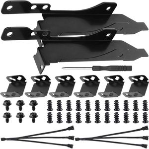 PCI Slot Bracket Kit met Dual Fan Mount Rack - PC Fan Radiator 12 cm - DIY Bracket Tool met PWM Fan Splitter kabel - inclusief kabelbinders en schroeven