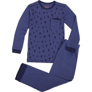 La V pyjama sets voor jongens met all over print Blauw 152-158