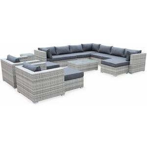 sweeek - Wicker loungeset tripoli - 12 tot 14 plaatsen