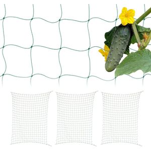 Relaxdays klimnet planten - set van 4 - 200 x 350 cm - voor moestuin - kas - erwten - maaswijdte 10 cm - PE