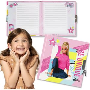 Barbie Gelijnd Dagboek met Slot 14x14x1 cm