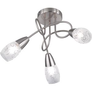 LED Plafondlamp - Plafondverlichting - Torna Kalora - E14 Fitting - Rond - Mat Nikkel - Aluminium