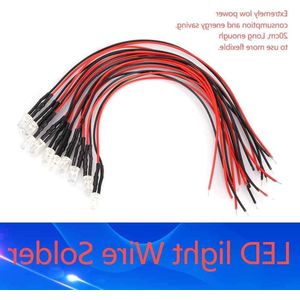 LED Lichtgevende Diode Bedraad - Multikleurige Kabel - Energiebesparend - 10 Stuks - 12V - 20cm - Rood