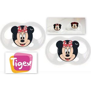 Tigex Soft Touch Friends fopspeen | siliconen fopspeen | Disney Minnie | 2 stuks 18-36 maanden