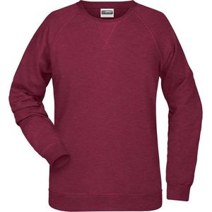 James and Nicholson Dames/dames Raglan Sweatshirt met lange mouwen (Bourgondië Melange)