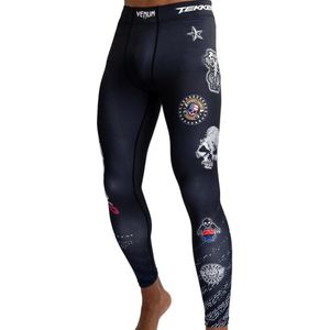 Venum x Tekken 8 Paul Phoenix Sportlegging Spats Tights Zwart Blauw - S