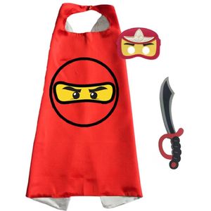 Ninjago Cape - Masker - Zwaard - Verkleedkleding - Kinderen - Rood