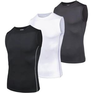 Functionele Compressie Mouwloos T-shirt voor Heren - Sneldrogend en Ademend Sport T-shirt