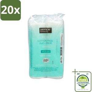 20 x Sence - Wattenschijfjes - Zacht & Sterk - 2 x 70 Wattenstaafjes - Grootverpakking - Katoenen Wattenschijfjes - Wattenschijfjes Voor Make-up - Wattenschijfjes Voor Reinigen - Zachte Wattenschijfjes - Sterke Wattenschijfjes