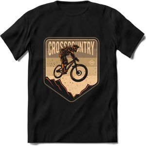 Crosscountry | TSK Studio Mountainbike kleding Sport T-Shirt | Bruin | Heren / Dames | Perfect MTB Verjaardag Cadeau Shirt Maat XXL