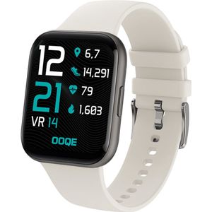 OOQE WATCH PRO 6 - Smartwatch Heren en Dames | Geschikt voor iOS en Android | Full HD | Notificaties | Gezondheidsanalyse | Sportanalyse | GPS koppeling | Music & Call Control | Spelletjes | Ergonomisch | Nederlandstalig | Wit