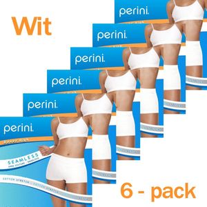 Perini dames boxershorts high - 6-pack - maat XL - wit