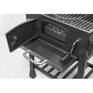 Gietijzeren Grillwagen Houtskool met Inklapbare Zijplank - 103 x 64,5 x 104 cm