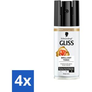 4 x Gliss - Total Repair Brilliant Tonic - Voor Droog en Beschadigd Haar - 100 ml - Glans Haar Tonic - Haarverzorging Droog Haar - Haar Tonic Glans - Glans Spray - Haar Verzorging Beschadigd Haar