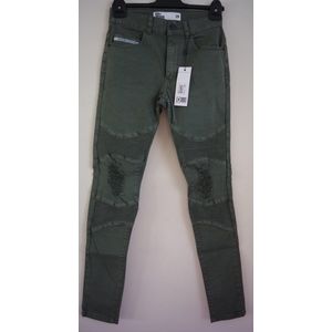 Nena & Pasadena Ripped skinny jeans - Kleur jungle groen - maat 28