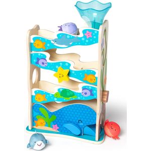 Melissa & Doug Rollables Houten oceaanglijbaan Speelgoed voor baby's en peuters - Houten speelgoed - Vroeg leren speelgoed voor peuters - Sensorische ballen -12 m+- Cadeau voor baby jongens en meisjes