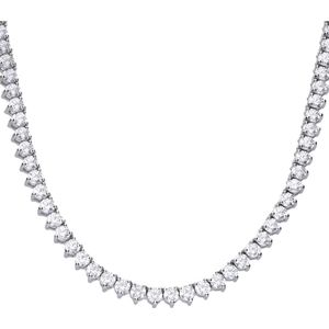 Diamonfire - Zilveren tenniscollier 45 cm - Volledig gezet