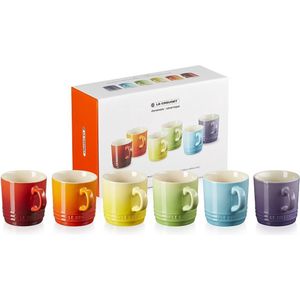 Le Creuset Set Van 6 koffiebekers 200 ml Regenboog Kleuren