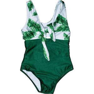 Become - Badpak groen met blaadjes (98-104)