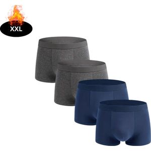 Nivard Onderbroeken Heren - Boxershort - Ondergoed - Boxer - Underwear - Mannen - 4 Pack - Donkergrijs + Marineblauw - S