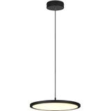 LED Hanglamp - Hangverlichting - Trion Trula - 29W - Warm Wit 3000K - Dimbaar - Rond - Mat Zwart - Aluminium