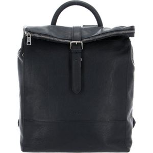 SADDLER Leren Laptop rugzak Rugzak met laptopvak Palermo Backpack Black Buff Zwart