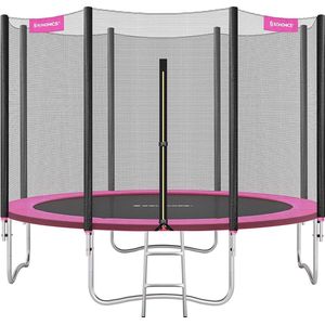 Trampoline Fita PRO - 366 cm - Met veiligheidsnet & ladder - Roze - Rond - Tuin - tot 150 kg belasting