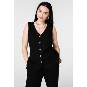 MS Mode Gilet Gilet met knopen en lurex