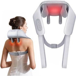 Elektrisch Diep Weefsel 4D Experts Kneedmassage Draadloos Shiatsu Nek- en Rugmassagekussen met Warmte - Verlicht Nek-, Schouder- en Beenpijn Knie massage apparaat