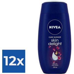 Nivea Douchegel - Skin Delight Delicate Rose 250ML - Voordeelverpakking 12 stuks