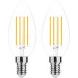 Modee E14 LED Lamp - Dimbaar - Warm Wit - 7W - 806lm - LED Filament Kaarslamp B35 - 2 stuks