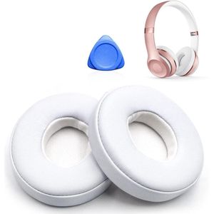 Allecto Plus - Oorkussens geschikt voor draadloze koptelefoon - Wit (1 paar) - Comfortabele vervangende kussens - Hoogwaardig eiwitleer - Geschikt voor Beats Solo 2 & Solo 3