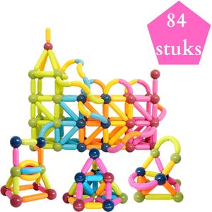 Magnetisch Speelgoed Bouwblokken - Magnetische Balletjes & Staafjes - Montessori Speelgoed - Magnetische Speelgoed -STEM Speelgoed - Constructie Speelgoed - Magnetic Toys - Voor Kinderen vanaf 3 jaar - Voordeelset 84 stuks