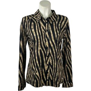 Angelle Milan - Zwart/Army Blouse voor Dames - Travelstof - Ademend - Kreukherstellend - Duurzaam - in 5 maten!