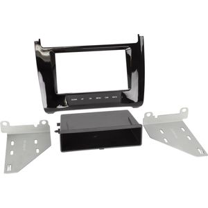 2-DIN Paneel geschikt voor met pocket Volkswagen Polo V (Typ 6C) 2014-2019 Kleur: Piano Zwart