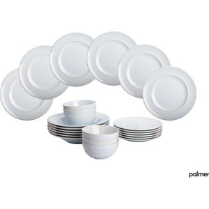 Palmer Serviesset Barolo Stoneware 6-persoons 24-delig Lichtblauw