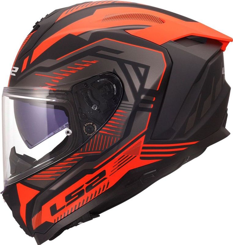 LS2 FF817 Challenger II helm Dravix mat zwart rood XXS