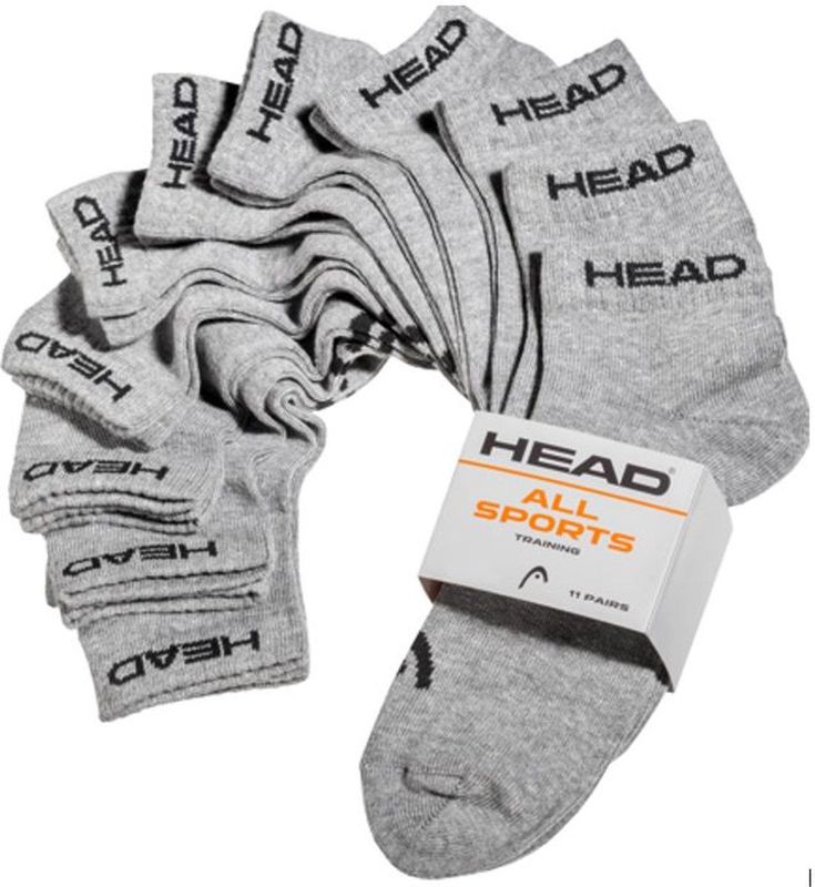 Hoofdelementen sneaker sokken 11-pack melange grijs 39-42