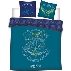 Harry Potter Dekbedovertrek Groen/ Turquoise – Polyester - 240 x 220 cm