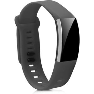 kwmobile 2x armband geschikt voor Huawei Band 2 / Band 2 Pro - Bandjes voor fitnesstracker in grijs / zwart