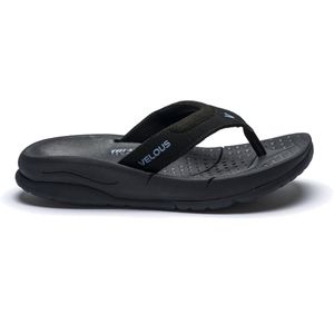 VELOUS Oceanside Flip - Herstel Slipper - Unisex - Zwart/Licht Blauw - Maat 42