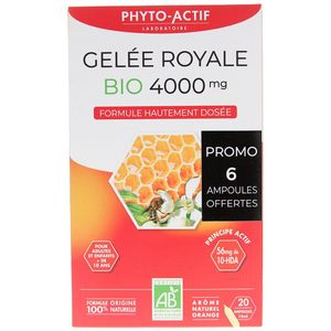 Phyto-Actif Royal Jelly 4000 mg Organic 20 Ampullen Speciale Aanbieding