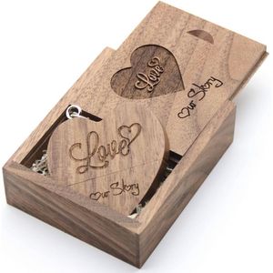 Houten USB Flash Drive 32GB met Gegraveerd Ontwerp voor Trouwen en Geschenken