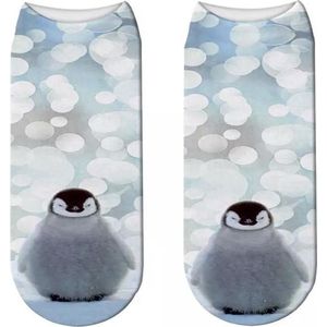 Enkelsokken  Pinguïn - Fotoprint - Unisex Maat 36-41