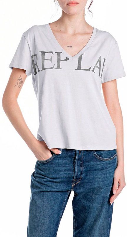 Replay W3084f.000.20994 T-shirt Met Korte Mouwen En V-hals