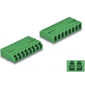 Optische vezelkoppeling HD LC Octuplex Vrouw naar LC Octuplex vrouwelijk groen