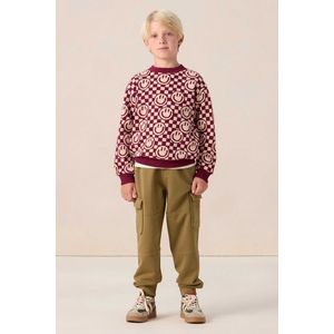 Sissy-Boy - Donkerrode sweater met smiley print