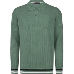 Felix Hardy Gebreide Polo Trui - Polo Kraag - Sweater - 100% Katoen Heren Groen - Xl